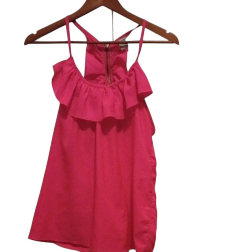 Charlotte Russe Hot Pink Ruffle Camisole Women’s Medium Cute Summer Top